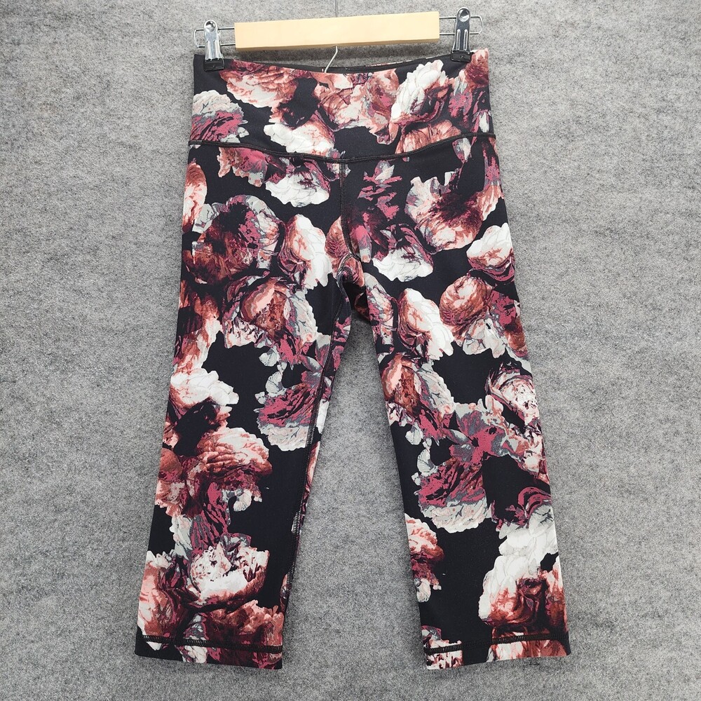 Victoria Secret Sport Leggings Womens Small Knockout Black Floral Crop